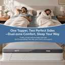 PERLECARE Dual Firmness Mattress Topper Full Size, 3 Inch Split Full Mattress Topper- Dual Zone Soft and Firm for Pressure Relief & Back Pain, Non-Slip & Removable, CertiPUR-US Certified