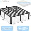 Yitong Angel 18 inch Full Size Bed Frame with Round Corner Legs Mattress Slide Stopper,3500 lbs Heavy Duty Metal Platform,Steel Slat Support,No Box Spring Needed,Easy Assembly,Noise Free