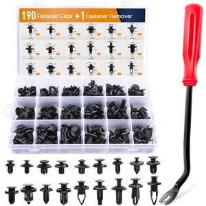 GOOACC 190 Pcs Car Retainer Clips & Fastener Remover - 18 Most Popular Sizes & Applications Auto Push Pin Rivets Set -Door Trim Panel Clips for Toyota, Honda, Nissan, Mazda - Bonus Fastener Remover