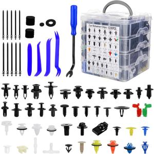 1365Pcs Car Push Retainer Clips Body Clips Plastic Fasteners Kit Fender Rivet Clips 44 Most Popular Sizes Nylon Auto Push Pin Rivets Set for Toyota GM Ford Honda Acura Chrysler,Blue