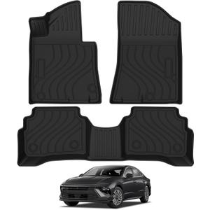 Falafa Floor Mats for 2021-2025 Kia K5 (Only FWD Models) & 2020-2025 Hyundai Sonata(Include Hybrid), TPE Custom Fit All Weather Floor Liners, 1st & 2nd Car Mats Set 2 Rows