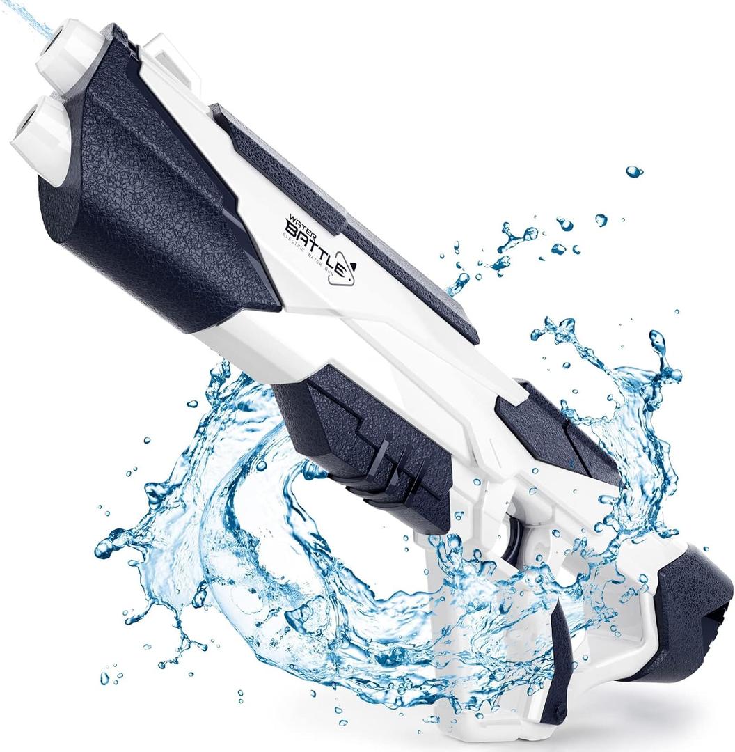 Electric Water Guns for Adults Kids, Full Auto Gun up to 32-50 FT Range, Absorption & Precise Column, Squirt Swimming Pool Beach Party Games - Blaster Blue (Watergun - Blue)