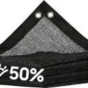 Amgo 50% Black Shade Cloth, 16FT x 16FT Mesh Tarp, Sun Netting With HDPE Material and Heavy Duty Grommets for Greenhouse, Garden, Patio Plants, Pergola (We Make Custom Size)