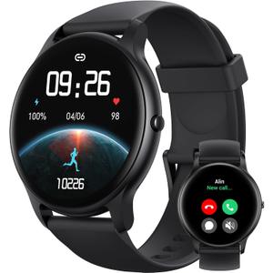 Parsonver Smart Watch for Men Women(Answer/Make Calls), HD Screen Fitness Tracker IP68 Waterproof 100+ Sport Modes, Heart Rate Sleep Monitor, Pedometer, Smartwatch for Android Phones/iPhone Compatible (Black)
