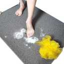 Shower Mats Non Slip for Elderly, 24x47’’Extra Lager Loofah Shower Mat, Loofah Bath Mats for Shower, NonSlip Bath Mat for ElderlyGrey