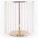 BalsaCircle 16-Inch Tall Gold Crystal Pendants Metal Cake Stand Party Events Wedding Dessert Pedestal Centerpieces Riser Decorations
