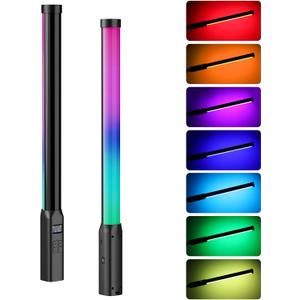 ULANZI VL119 Handheld Light Wand, 360 RGB LED Video Light Stick for Photography, 2600mAh Rechargeable Tube Light for Video Shooting, 2500-9000K Dimmable Camera Light with LCD