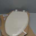 Mayfair Cassel Slow Close Toilet Seat, Easy Clean, Non Slip Premium Wood Seat, Easy Install, Made in USA, Elongated, Bone