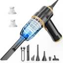 Mini Car Vacuum 15000Pa Portable Cordless Handheld Vacuum Cleaner and Air Duster with 2 Filter for Car, Sofa, Office, Pet, Home (Black)