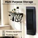 Dafftos Floating Shelf Compatible with Tonal Accessories Home Gym Storage Rack Wall Mount Resistance Band Organizer Workout Metal Holder Hook T-Bracket Lock Adapters Hanger Equipment Fitness