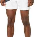 Brooks Brothers Men's Standard Diagonal Nautical Stripe Swim Trunks (XX-Large, White/Navy Multi)