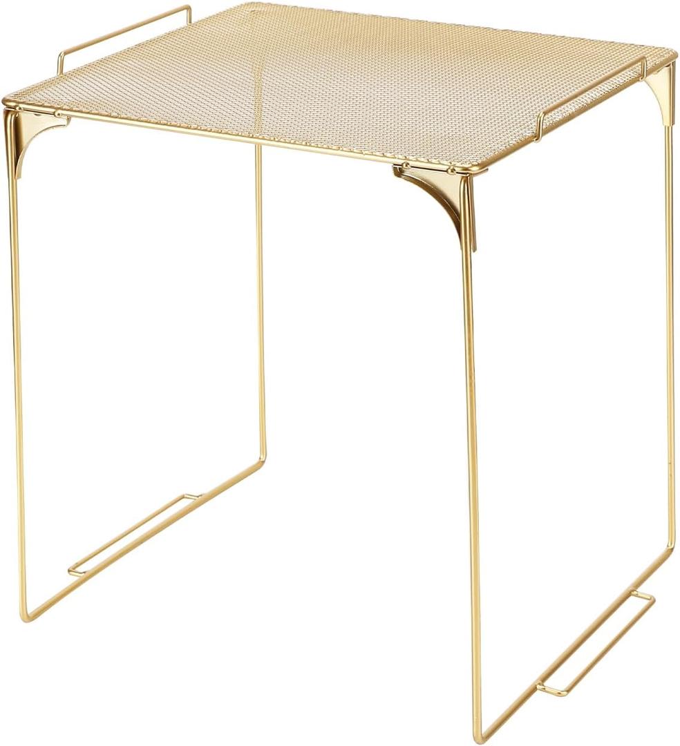 Locker Organizer Shelf Stackable Extra Locker Shelf for School Locker Organizer Storage Cabinet Accessories Suitable for School, Office, and Home use (1, Golden)