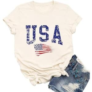 Ykomow She is a Good Girl Loves Her Mama Loves Jesus & America Too Shirt Womens Memorial Day Graphic Tees (Medium)