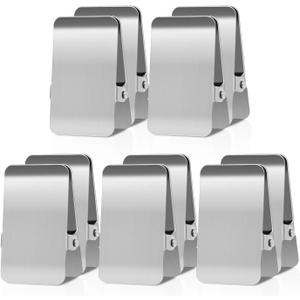 Large Chip Bag Clips with Anti-Slip Rubber,BURLIHOME All-Purpose Stainless Steel Heavy Duty Air Tight Seal Food Bags File Paper Photos Clamps for Home/Office/Kitchen Supply,10Pcs(Silver)