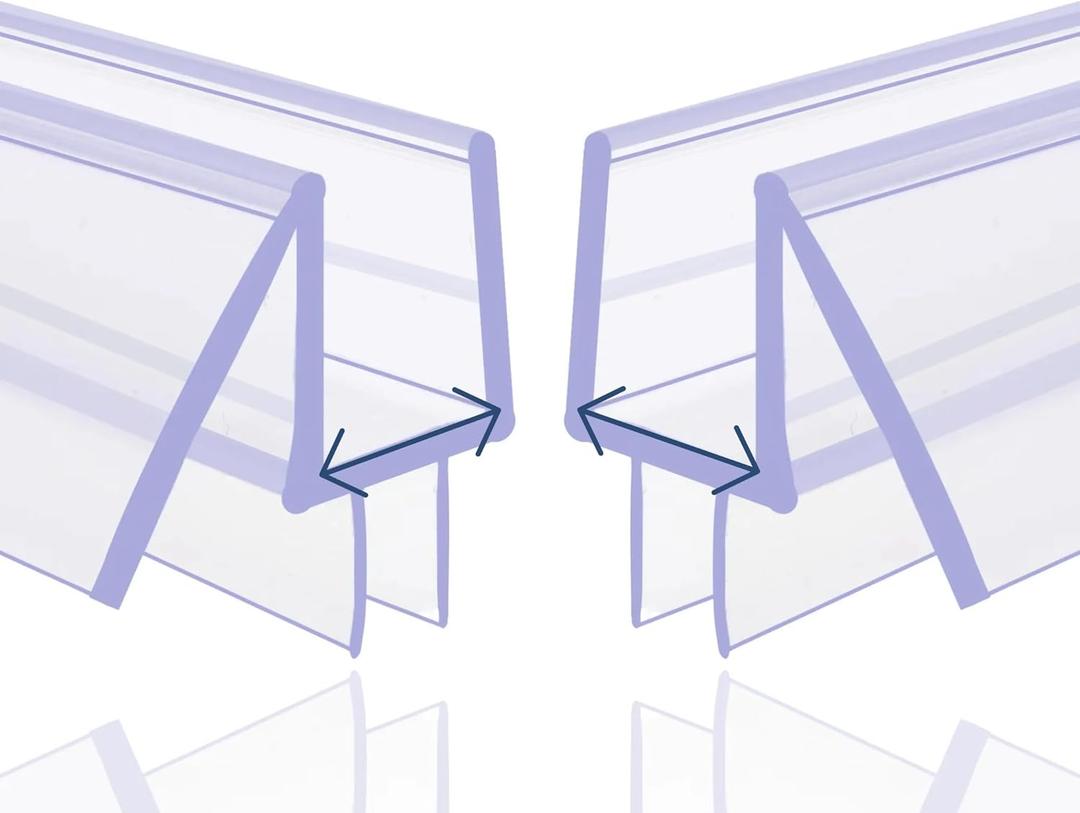 2-Pack Hipple Home Frameless Shower Door Bottom Seal Strip (5/16 x 39 (8mm))