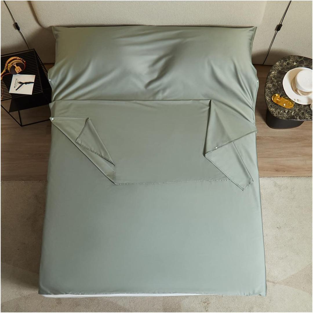 Sleeping Bag Liners 100% Cotton Travel Sheet Sleeping Bag, Sleeping Bags for Hotel Camping Hiking Trips, Ultralight Single/Double Comfortable Sleep Liners, Machine Washable