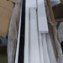 Fredbeck 42in x 84in White Glass Barn Door with 7FT 84inch Sliding Doors Hardware Kit Included & Handle,PVC Surface,Need to Assembly,Water-Proof