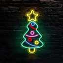 LED Neon Sign Bright Warm Glow for Business Restaurant Cafe Bar Salon Hotel Home Wall Decor USB Powered (christmas tree)
