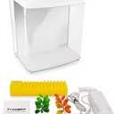 FREESEA 1.2 Gallon Square Betta Aquarium Kit with LED Light & Filter Pump