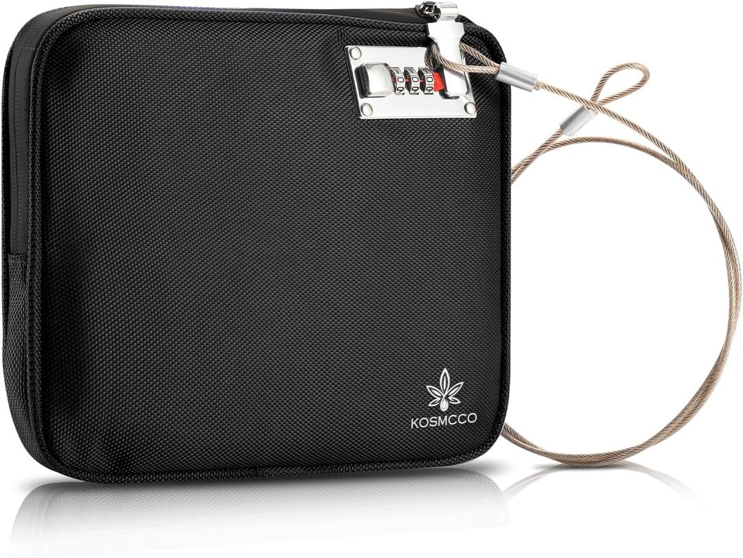 Anti-Theft Locking Beach Bag, 9x7.5-inch Portable Beach Safe for Securing Your Valuables and Phone  Black