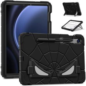 AKABEILA Compatible with Samsung Galaxy Tab S7/S8/S9/S9 FE 11 inch(2023) Tablet CaseLightweight Shockproof Rugged Protective Cover with Kickstand for Kids Children Boys Babies Black