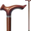 Wooden Walking Cane, Beech Wood Handmade Ergonomic Cane with Non-Slip Rubber Tip for Men & Women, Supports up to 350 lbs, 36"