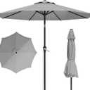 10FT Patio Umbrella, Outdoor Umbrella with Push Button Tilt and Crank, 8 Sturdy Ribs, UV Protection & Waterproof Market Umbrella for Pool, Backyard, Beach,Deck (Light Gray)