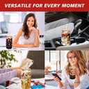 2 x 1 Pc Color Changing Christmas Cup with Lid, 18 Oz Christmas Gifts Cute Glass Cups, Coffee Cups Drinking Glasses Reusable Travel Coffee Mug for Xmas Party Gift