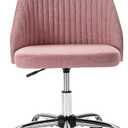 Home Office Chair, Mid-Back Armless Twill Fabric Adjustable Swivel Task Chair for Small Space, Living Room, Make-up, Studying