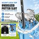 14 Way Golf Stand Bag for Men & Women, Lightweight Silent Hybrid Golf Bag with Club Lock Top, Oversized Putter Well, 8 Pockets, USB Port & Rain Cover, Black Blue