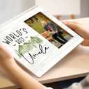 SRADMO Uncle Gifts: 10x8 inch Wooden Tabletop Photo Frame - 'World's Best Uncle'