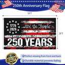250 Anniversary USA Flag -3x5 250 Year America Anniversary Flag for Outside 1776-2026 We the People 4th of July Decorations 250th Patriotic Yard Signs Banner Decor for Room Wall Photo Backdrop Outdoor House with Brass Grommets
