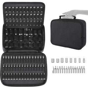 Portable Drill Bit Organizer Bag,Brill Bit Holder Tool Bag 1/4-Inch,3/8-Inch,1/2-Inch,138 Hole Socket Organizer,Screwdriver Bit Organizer Drive Bit Storage Drill Bit Carrying Case (Bag Only)