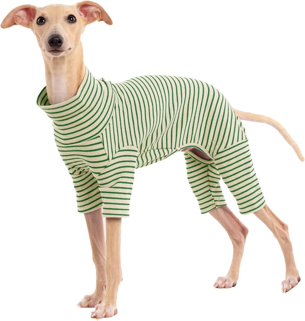 Dog Sweaters for Small Dogs Girls Boys, Striped Pet Sweaters for Fall Winter Dog Clothes, Turtleneck Pullover Knitwear for Large Dogs (Light Green, XL)