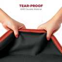 HOLDN STORAGE Premium Wrapping Paper Storage Container - Durable 600D Tear-Proof, Fits 27 Rolls Gift Wrap, Extra Pockets for Ribbons & Bows, Underbed Storage - Ideal for Holiday Christmas, Black (Black/Red Trim)