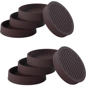 2.5x2.5 Round Rubber Furniture Caster Cups, Anti-Sliding Furniture Pads Bed Stopper Floor Protectors with Grip - Protect Any Flooring