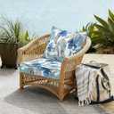 DYTXIII Outdoor Deep Seat Cushion Set, Water Repellent 22"x22" Patio Thick Cushions Replacement with Seat & Back Pillow for Patio Sofa, Wicker Chair, Couch - Clemens Noir Blue, 22"x22"x4"
