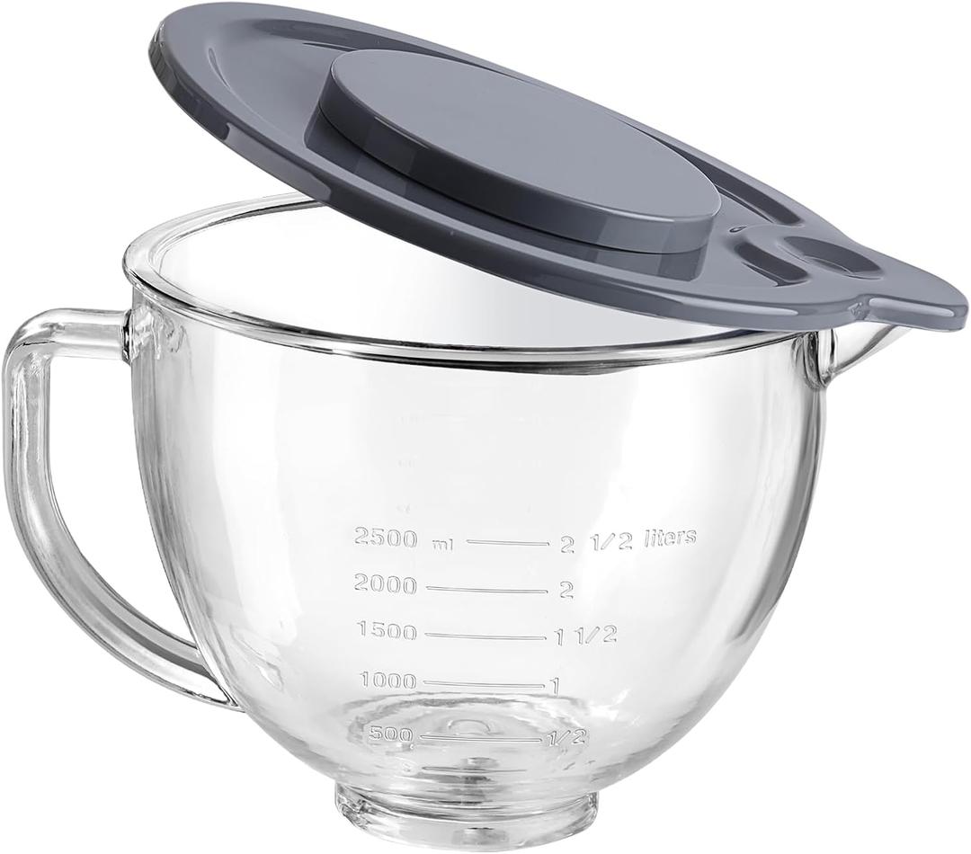 Gdrtwwh Glass Bowl for KitchenAid 4.5-5 Quart Tilt-Head Stand Mixer,Replacement with KitchenAid Artisan Mixer Glass Bowl