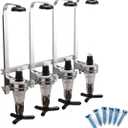 Wall Mounted Liquor Dispenser 4-Bottle for Bar/Home Party Use Fit Wine Cocktail Alcohol Drink Beverage Juice, Aluminum Alloy&ABS