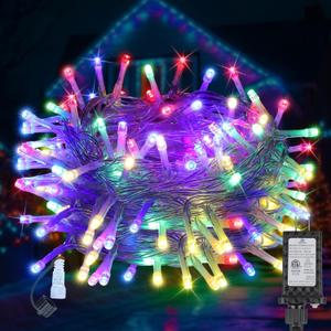 100FT 300LED Christmas Lights Plug in,Outdoor Indoor Waterproof Fairy Lights with Timer and 8 Modes,Christmas Tree Lights for Garden Party Wedding Decoration(Multi-Color)
