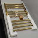 XBVV Towel Warmer Rack for Bathroom with Timer/Fahrenheit Temperature Control Wall Mounted Electric Heated 10 Bar Rail Plug-in or Hardwired Keep Bath Shower Towel Warming (Brushed Gold)
