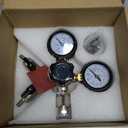 Ferroday  CO2 Regulator, 
Dual Outlet CO2 Regulator for Kegerator Dual Output CGA-320 Draft Beer Regulator with 0-60 PSI Working Pressure & 0-3000 PSI Tank Pressure, Beer Brewing Equipment for Home