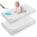 BEDLORE Waterproof Mattress Protector Crib, 2 Pack Soft Mattress Pad, Noiseless Machine Washable Mattress Cover, Ultimate Protection for Your Baby's Crib Toddler Bed (52''x28'')