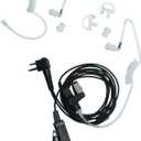 2 Wire Surveillance Kit Covert Acoustic Tube Earpiece Headset PTT MIC Compatible with Motorola Cp200 Cp185 Cp200d Rdm2070d Two Way Radio Walkie Talkie 2 pin