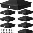 Dunzy 8 Packs 4 x 4 Post Caps Black Aluminum Pyramid Fence Deck Post Caps Cover for 4'' x 4'' Nominal (Actual 3.5'' x 3.5'') Sleeve with Screws for Outdoor Mailbox Dock Wood