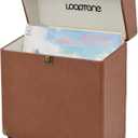 LoopTone Vintage Vinyl Record Storage Case for 30 Albums，Perfect for your Treasured 33, 45 and 78 RPM LP Record Carrier; Portable Vinyl Storage Box for Travel and Home Record Storage