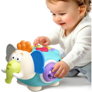 iPlay, iLearn Baby Elephant Activity Cube, Infant Busy Cube Montessori Toy for 1 Year Old, Babies Carseat Plane Travel Toy, Toddler Sensory Development Learning Birthday Gift 6-9-12-18 Months 2 3 Year