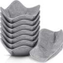 Patelai 8 Pieces Bowl Cozy Holders for Hot Food Set 7.5 Inch Microwave Safe Bowl Holders Multipurpose Heat Proof Plate Holder for Keeping Hands Cool for Hot Soup Meals(Grey) (Gray)