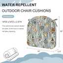 DYTXIII Outdoor Chair Cushions Set of 2, 19"x19"x2.5" Water Repellent & Fade Resistant Patio Dining Seat Cushions with Tie Straps, Indoor Outdoor Chair Pads for Patio Furniture -Crayon Shells