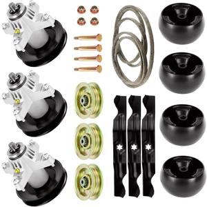 Mower Deck Rebuild Kit for Cub Cadet RZT 50 inch Zero Turn Troy Bilt RZT50 Mowers 618-04125 918-04125, RZT-50 RZT-50VT Troy-Bilt Mustang XP ZT50 ZT-50 Blade Spindle Pulley Belt Idler WheelsF